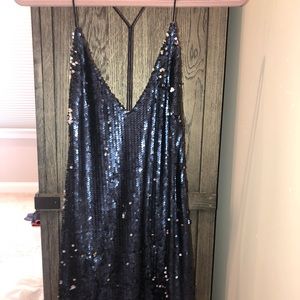 Navy/Silver Sequence Dress